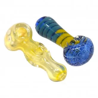 On Point Glass - 3.5" Vibrant Swirl Glass Hand Pipe - 15Ct Display