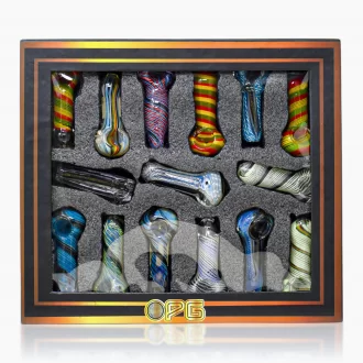 On Point Glass - 3" Swirl Dicro Art Vibrant Hand Pipe - 15Ct Display