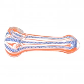 3" Transcendent Lines Artistry In Clear Glass Hand Pipes - 2PK [BK244]