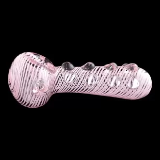 4.5" Multi Marble Twine Art Spoon Hand Pipe - Pink - 2 Pack