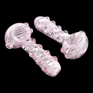 4.5" Multi Marble Twine Art Spoon Hand Pipe - Pink - 2 Pack