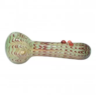 4" Textured Zigzag Pattern w/ Marble Accents Hand Pipe - 2 Pack