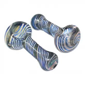 3.5" Twine Dicro Art Spoon Hand Pipe - 2 Pack - B