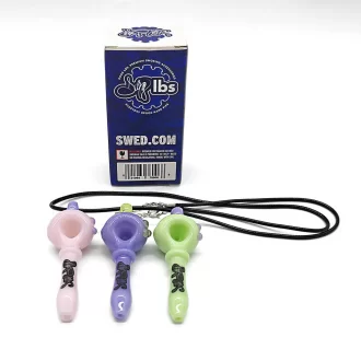 Dogg Lbs - 3" Everyday Necklace Spoon Hand Pipe - Slyme Colors - [DLHP0024]