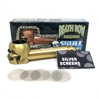 Death Row Records - 3" Metal Skull Hitter Hand Pipe