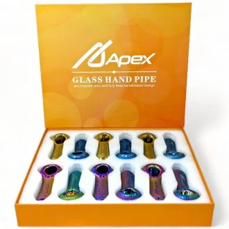 APEX 4" Frosted Mechanical Zen Art Hand Pipe 12ct Display [HPD33]
