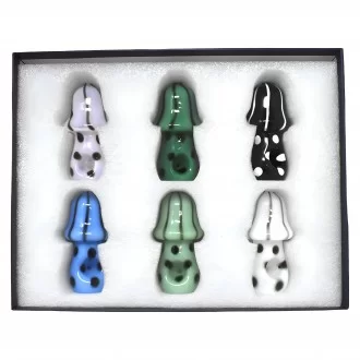 Apex - 4" Polka Dot Mushroom Hand Pipe - 6ct Display