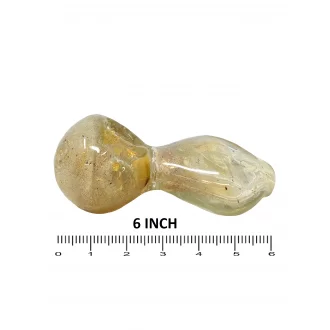 6" Silver Fumed Heavy Art Fat Body Flat Mouth Hand Pipe - [KP07]