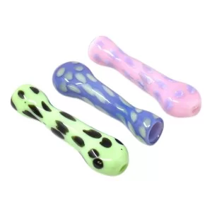 3" Slyme Dragged Polka Dot Flat Mouth Chillum Hand Pipe - (Pack of 3) [RKP268]