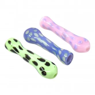 3" Slyme Dragged Polka Dot Flat Mouth Chillum Hand Pipe - (Pack of 3) [RKP268]