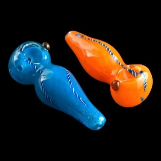 3.5" Frit Art Spiral Marble Hand Pipe (Pack of 2) - [RJA105]