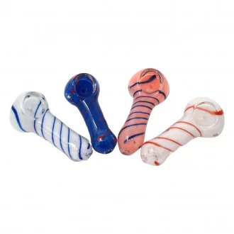 2.5" Frit Art Sprial Art Hand Pipe - 4pk