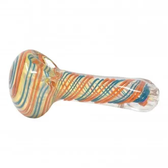 3.5" Silver Fumed Swirl Art Spoon Hand Pipe - 2 Pack [SA-27]
