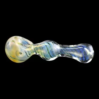 4" Gold Fumed Bulbous Shape Spoon Hand Pipe - 2 Pack [SA-32]