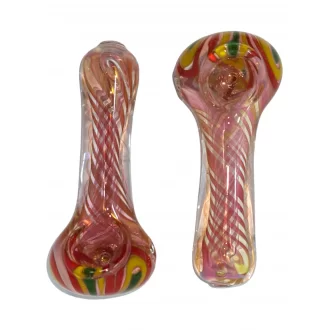 3.5" Gold Fumed Art Hand Pipe (Pack Of 2) [SG1540]