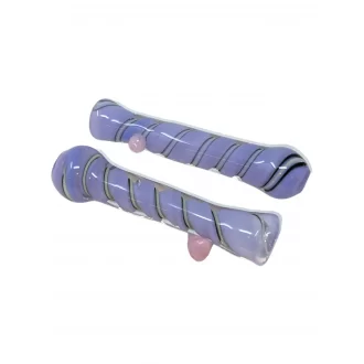 3.5" Slyme Inner Ribbon Twist Round Mouth Chillum Hand Pipe - (Pack of 3) [SG2659]