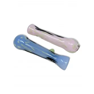 3.5" Slyme Body Swirl Line & Polka Dot Chillum Hand Pipe - (Pack of 3) [SG3115]