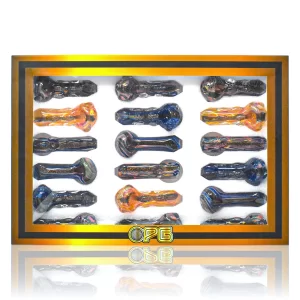 On Point Glass - 3" Gold Fumed Dicro Hand Pipe - 18Ct Display