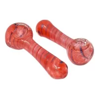 3.5" Frit Art Twirl Art Spoon Hand Pipe - 2 Pack [SNV-115]