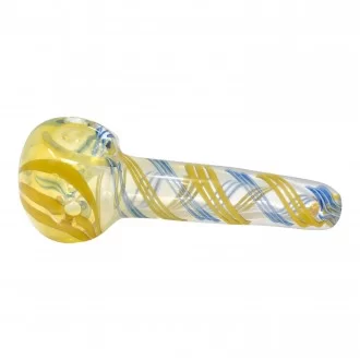 3.5" Gold Fumed Marble Art Spoon Hand Pipe - 2 Pack [SNV-16]