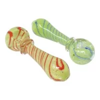 4.5" Frit Spiral Art Rim Hand Pipe - 2 Pack [SP-132]