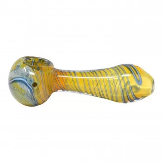 4" Gold Fumed Frit Head Spiral Hand Pipe - 2 Pack [SP-135]
