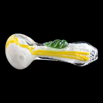 4" Frit Twisted Rope Leaf Art Hand Pipe - 2 Pack [SP-193]