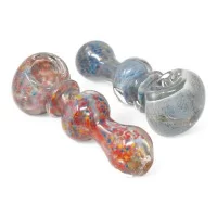 3.5" Frit Bulbous Rim Art Hand Pipe - 2 Pack [SP-380]