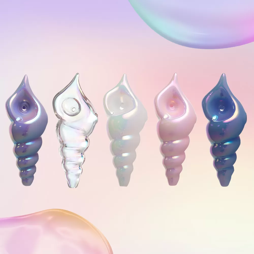 Assorted Colors Seashell Hand Pipes
