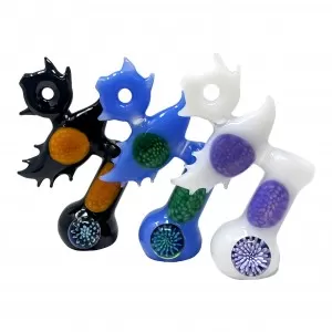 6.7" Chinese Color W/ USA Color 3D Design Bubbler Hand Pipe