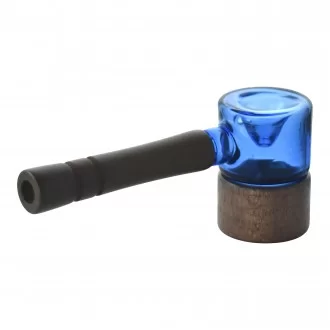 5" Wood-Handled Glass Hand Pipe - Assorted [WSG657]