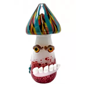 4.3" Mushroom Design Glass Hand Pipe - [WSG824]