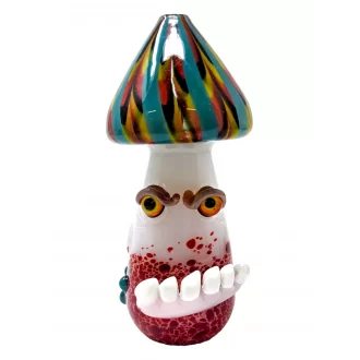 4.3" Mushroom Design Glass Hand Pipe - [WSG824]
