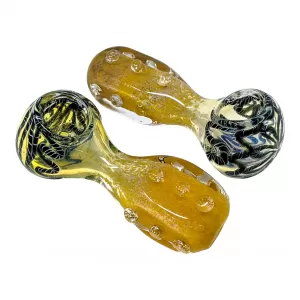 4.5" Frit & Fumed Marble Art Hand Pipe (Pack of 2) - [ZD125]
