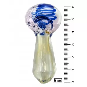 6" Silver Fumed Fat 600g Swirl Art Hand Pipe - [BT01]