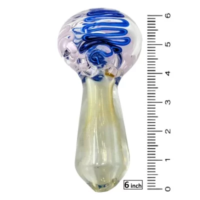 6" Silver Fumed Fat 600g Swirl Art Hand Pipe - [BT01]