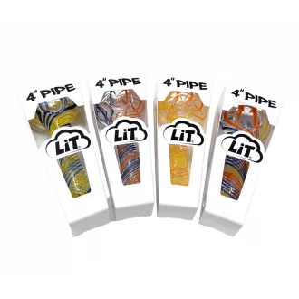 4" Assorted Colors Hand Pipes Display - 12Ct [4LT12CTD]