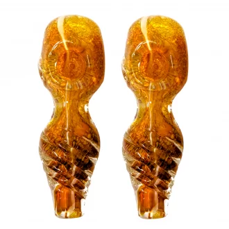 4.5" Gold Fumed & Frit Twistacular Rod Hand Pipe - 2Pk [STJ125]