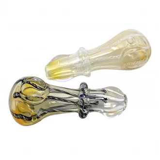 3" Twisted Rod Silver Fumed Single Ring Hand Pipe - (Pack of 5) [ZD52]