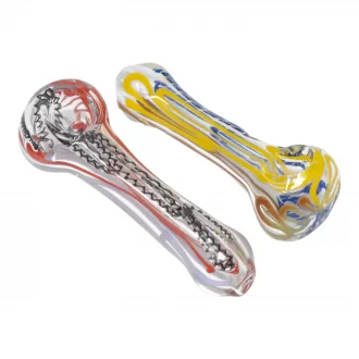 4" Assorted Color Line Art Hand Pipe - 25CT JAR [4RKD25JAR]