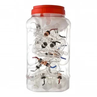 5" Micro Beaker Water Pipe W/ Metal FJoint - 24Ct JAR [JAR24MB]