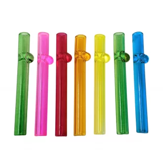 Assorted Color 'BAT' Dot Work Chillum Hand Pipe  Jar - (Display of 35) [JARCBAT35]