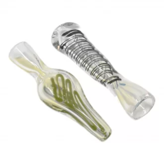 3.5" Gold Fumed Spiral Art Chillum Hand Pipe - 30Ct JAR [RKD30JAR]