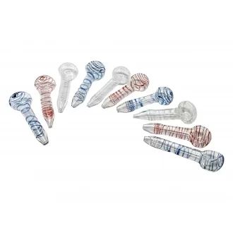 2.5" Assorted Color Twisted Line Art Peanut Pipe 100Ct Jar - [ZD100JAR]