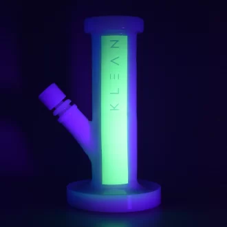 KLEAN - Black & white Series Mini Straight Water Pipe - Glow in the Dark