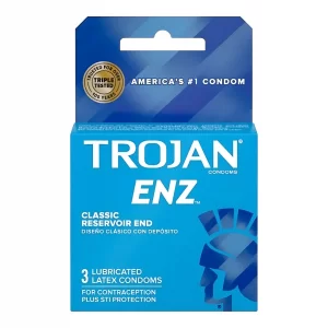 Trojan ENZ Blue 3's Lubricated Latex Condoms - 6pk