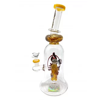 12.5" BIIGO Glass By Lookah Bell Bottom Devil Eye Perc Water Pipe Rig (Yellow) - [GT036-YL]