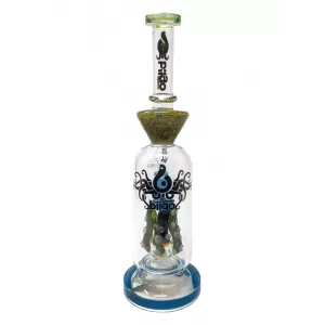 13.5" BIIGO Glass By Lookah Octopus Tentacle Perc Straight Water Pipe Rig (Blue) - [GT046]
