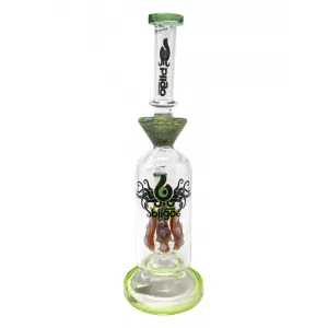 14" BIIGO Glass By Lookah Octopus Tentacle Perc Straight Water Pipe Rig (Green) - [GT048]
