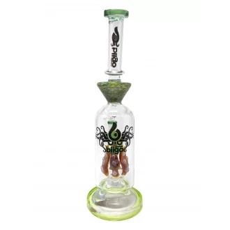 14" BIIGO Glass By Lookah Octopus Tentacle Perc Straight Water Pipe Rig (Green) - [GT048]